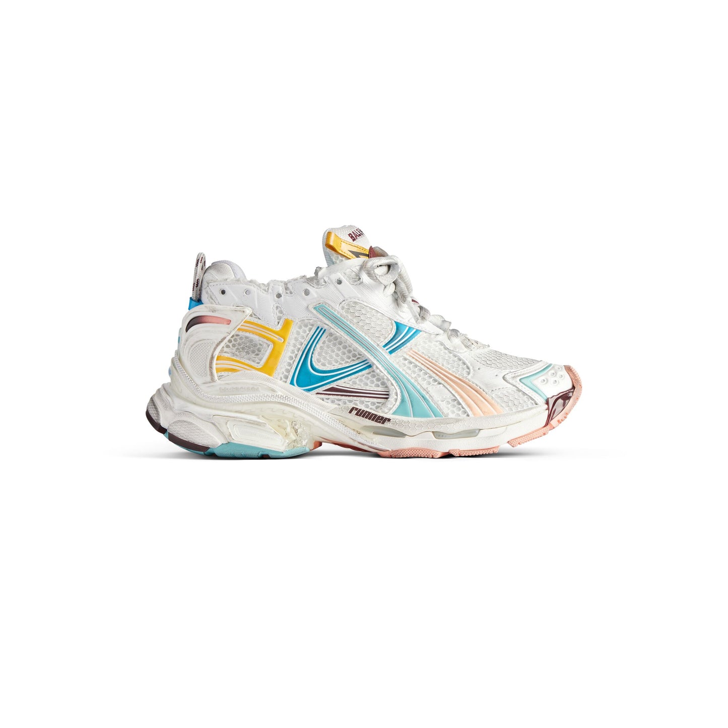 Balenciaga Runner Sneaker in White/yellow/pink/blue