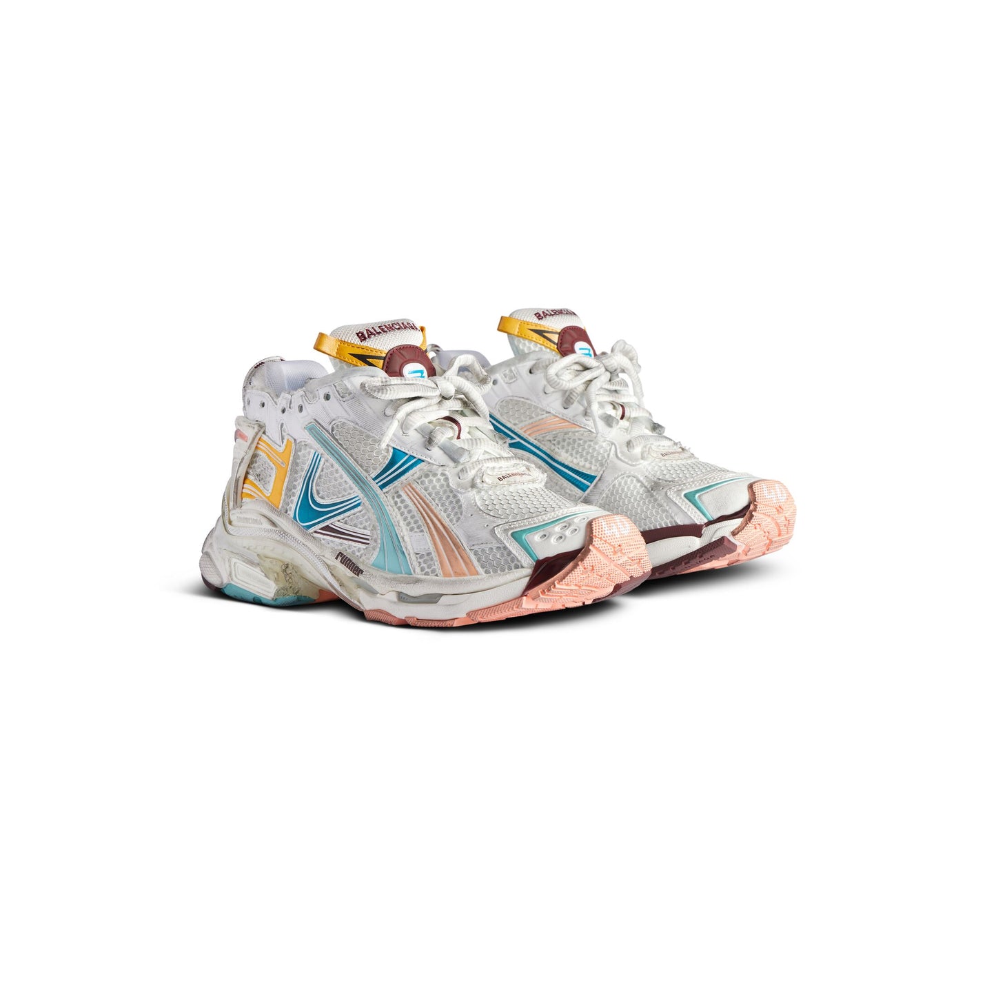 Balenciaga Runner Sneaker in White/yellow/pink/blue